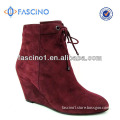 Ladies leather wedge boots